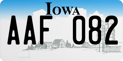 IA license plate AAF082