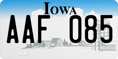 IA license plate AAF085