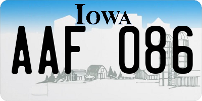 IA license plate AAF086