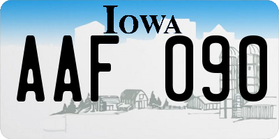 IA license plate AAF090