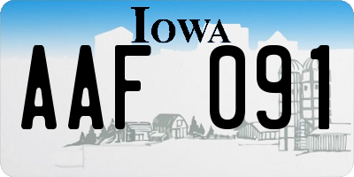 IA license plate AAF091