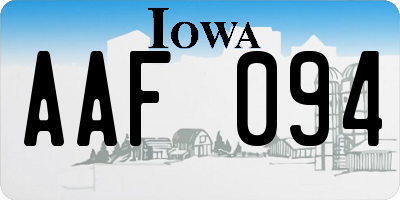 IA license plate AAF094