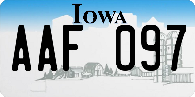 IA license plate AAF097
