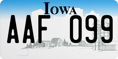 IA license plate AAF099