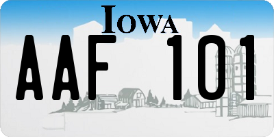 IA license plate AAF101