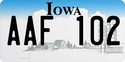 IA license plate AAF102