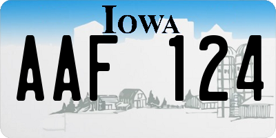 IA license plate AAF124