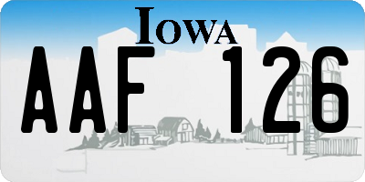 IA license plate AAF126