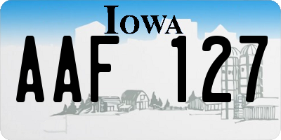 IA license plate AAF127