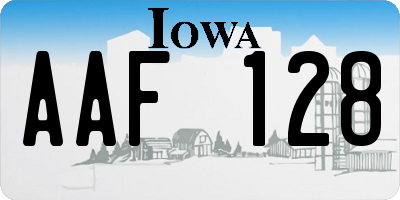 IA license plate AAF128