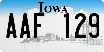 IA license plate AAF129