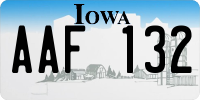 IA license plate AAF132