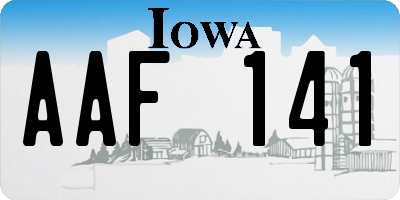 IA license plate AAF141