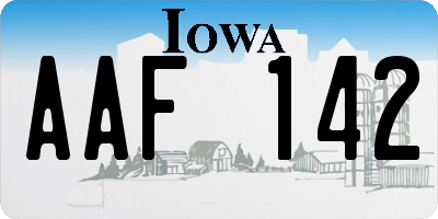 IA license plate AAF142