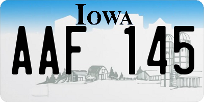 IA license plate AAF145