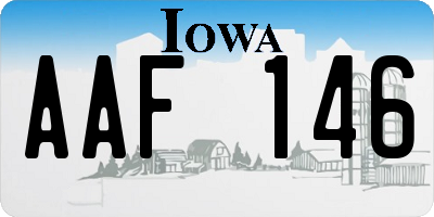 IA license plate AAF146