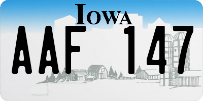 IA license plate AAF147