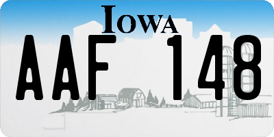 IA license plate AAF148