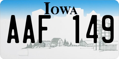 IA license plate AAF149