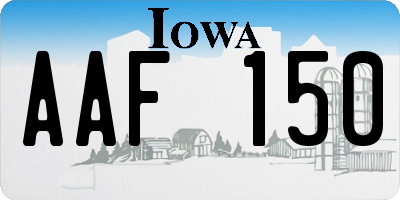 IA license plate AAF150