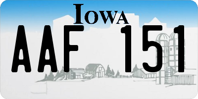 IA license plate AAF151