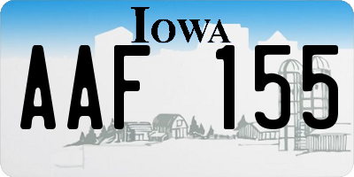 IA license plate AAF155