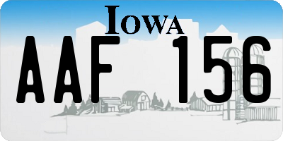 IA license plate AAF156