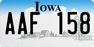 IA license plate AAF158