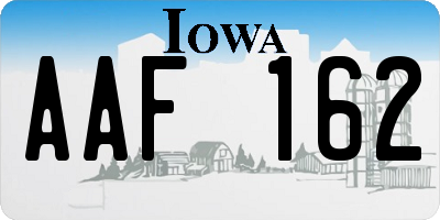 IA license plate AAF162