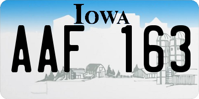 IA license plate AAF163