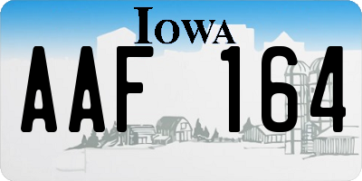 IA license plate AAF164