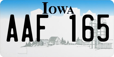 IA license plate AAF165