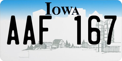 IA license plate AAF167