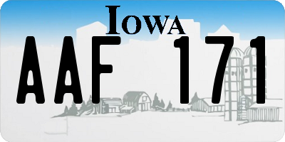 IA license plate AAF171