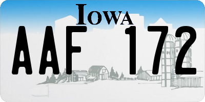 IA license plate AAF172