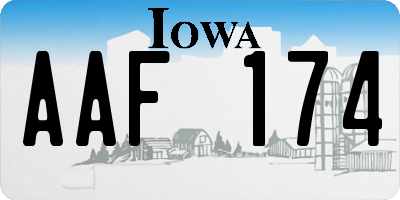 IA license plate AAF174