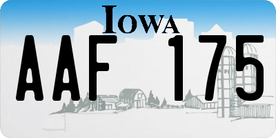 IA license plate AAF175