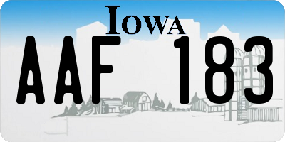 IA license plate AAF183