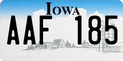 IA license plate AAF185