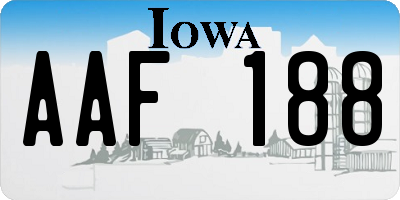 IA license plate AAF188