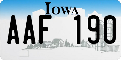 IA license plate AAF190