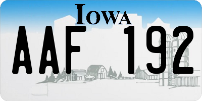 IA license plate AAF192