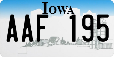 IA license plate AAF195