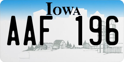 IA license plate AAF196