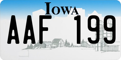 IA license plate AAF199