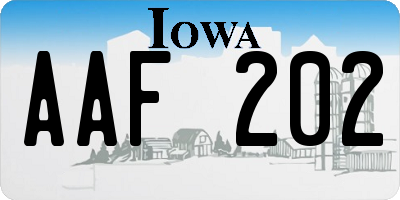 IA license plate AAF202