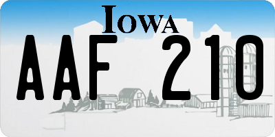 IA license plate AAF210