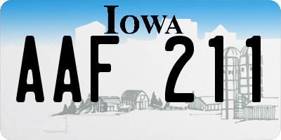 IA license plate AAF211