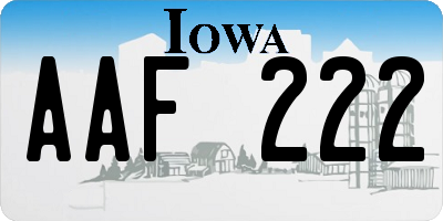 IA license plate AAF222