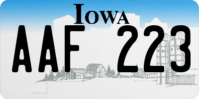 IA license plate AAF223